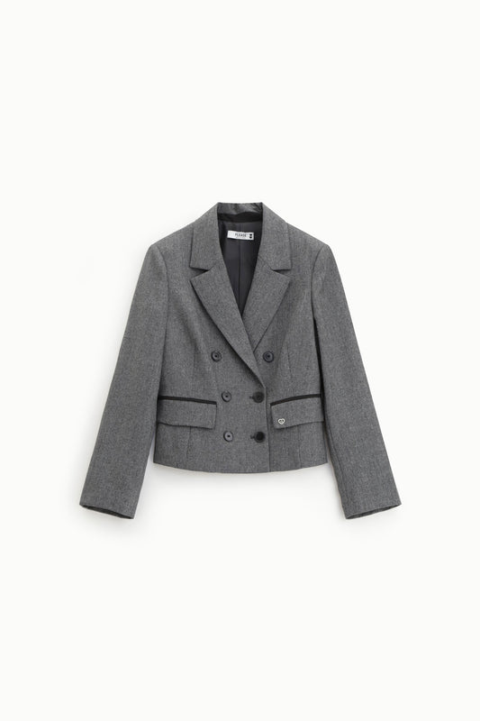 Cropped blazer with double buttons
