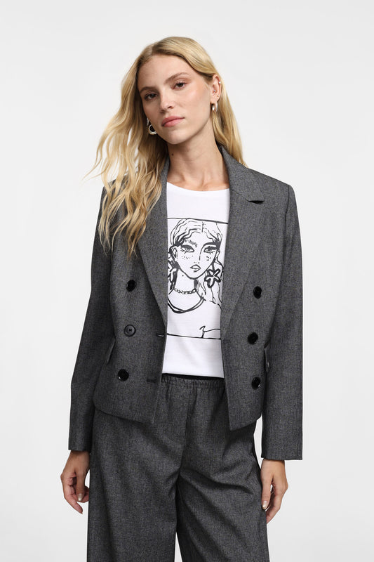 Cropped blazer with double buttons