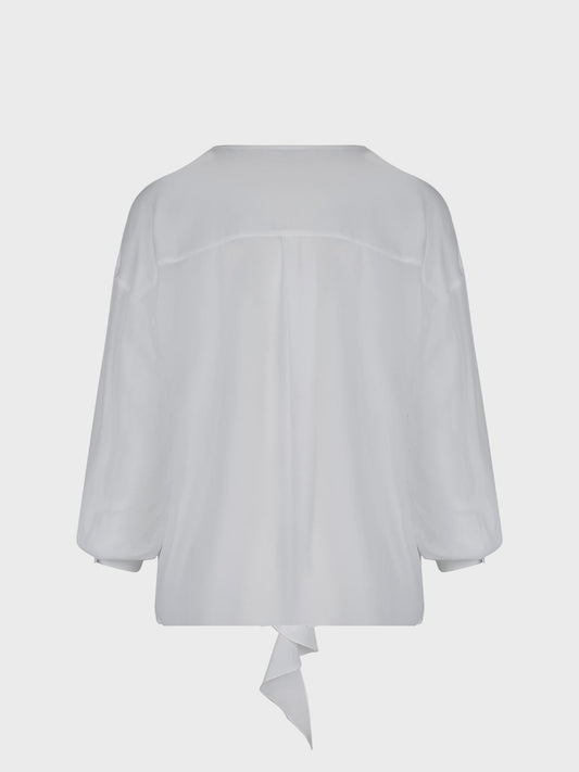 Blusa con scollo a V in georgette