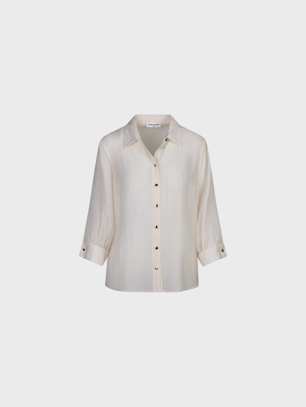 Camicia manica tre quarti aperta davanti in tencel