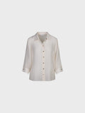 Camicia manica tre quarti aperta davanti in tencel