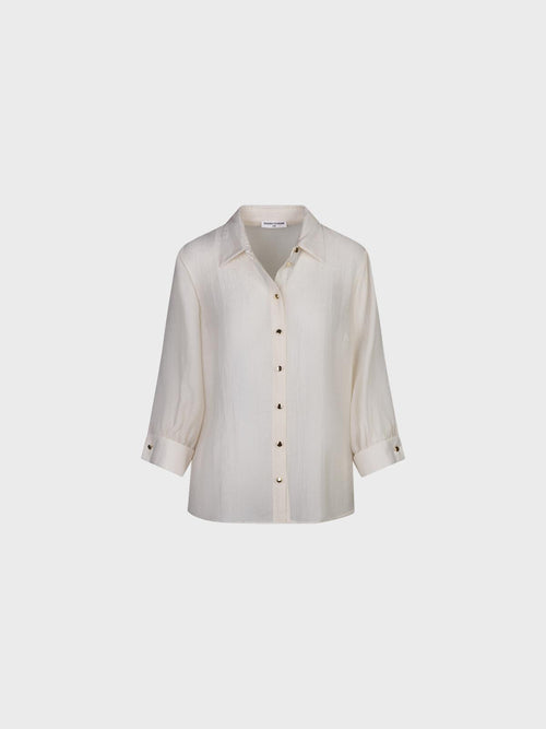 Camicia manica tre quarti aperta davanti in tencel