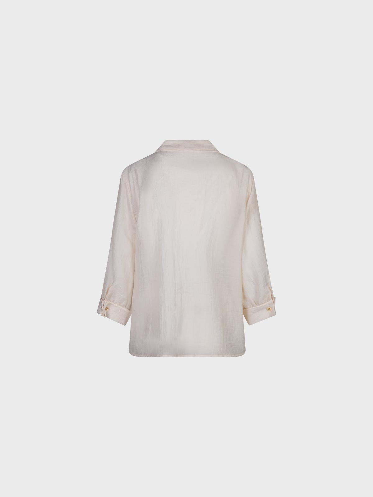 Camicia manica tre quarti aperta davanti in tencel