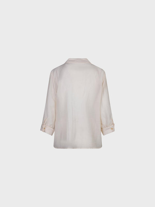 Camicia manica tre quarti aperta davanti in tencel