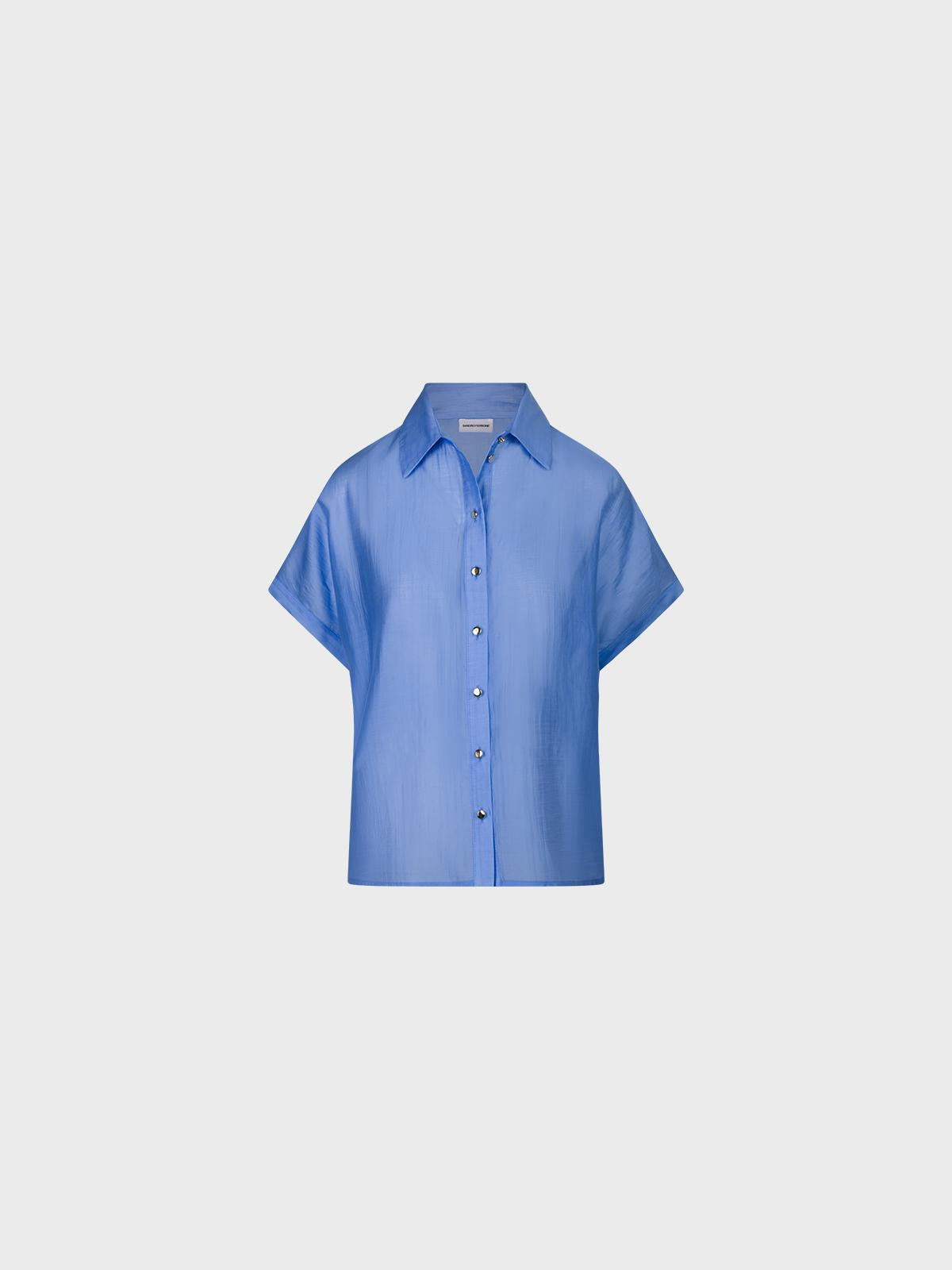 Camicia manica chimono con bottoni a contrasto