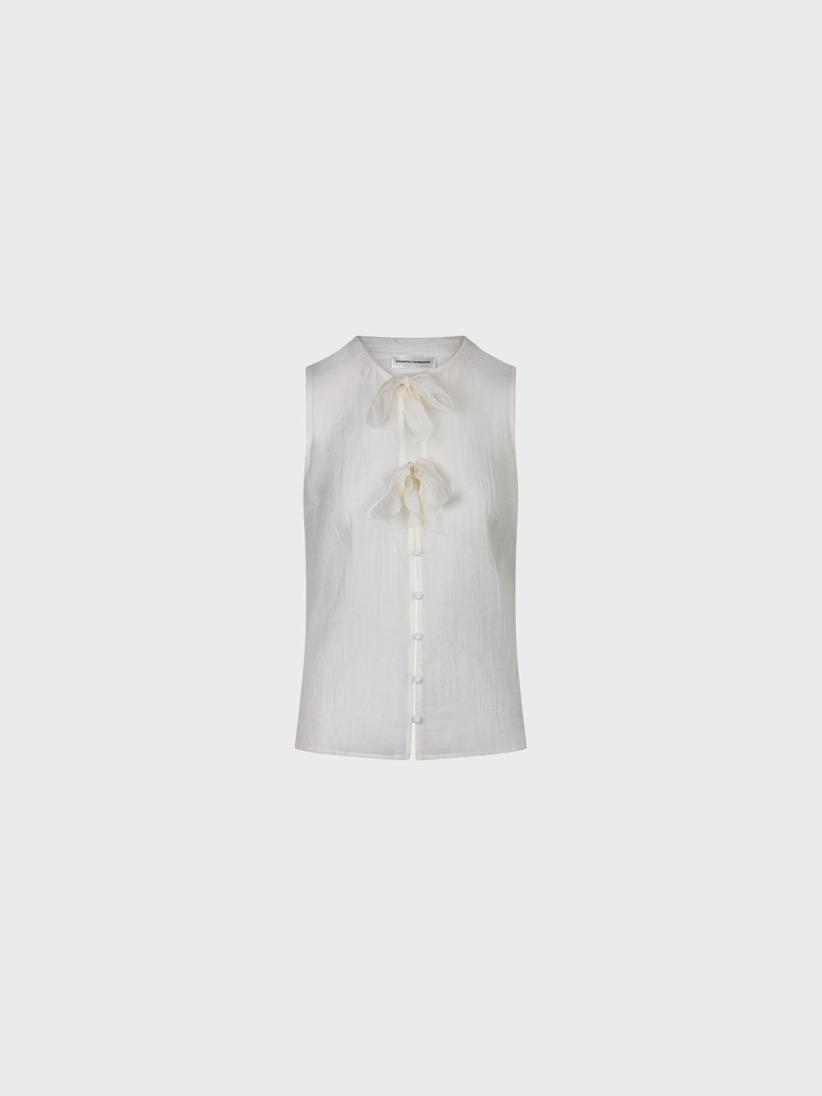 Camicia senza maniche con fiocchi davanti