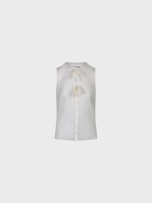 Camicia senza maniche con fiocchi davanti
