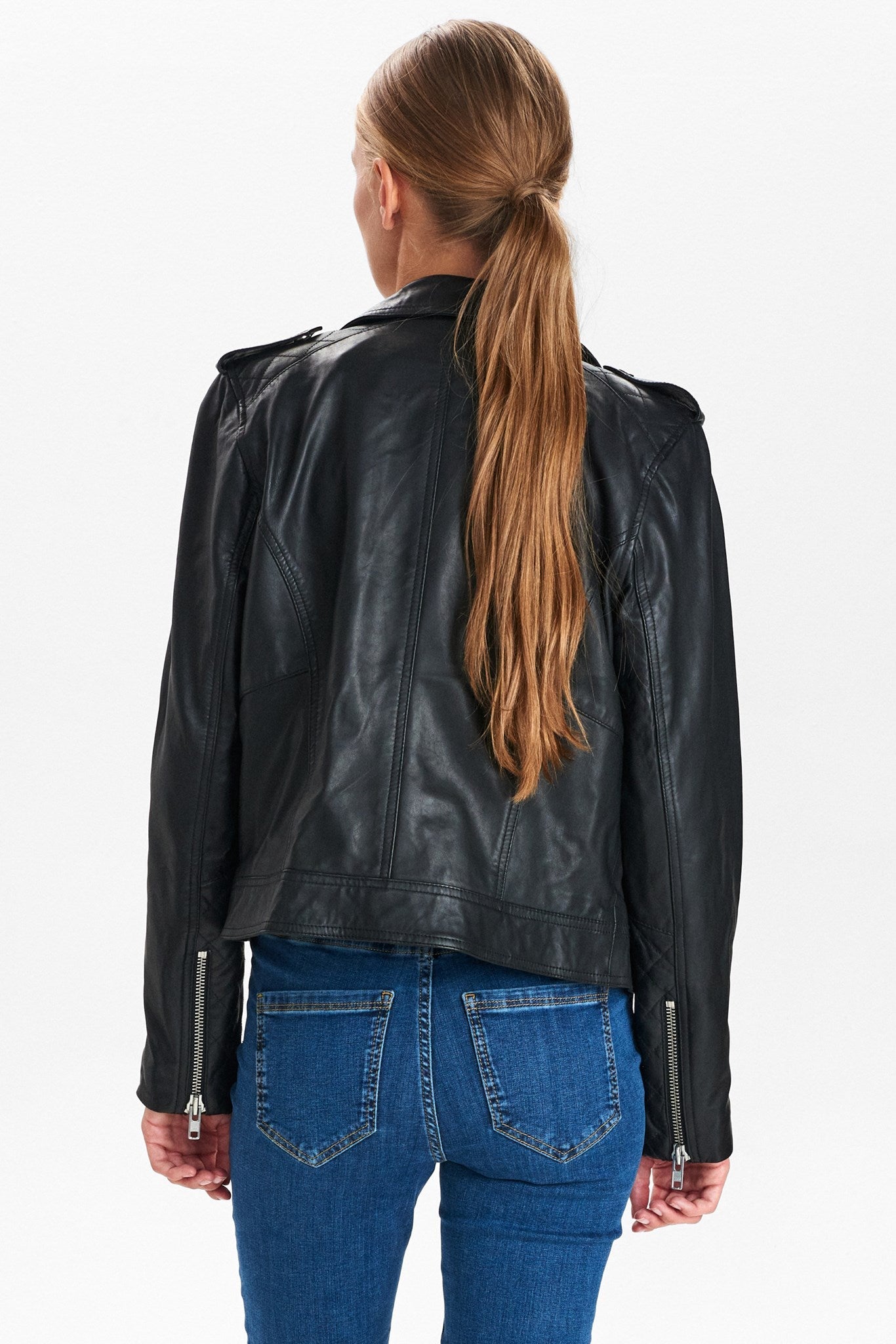 NUZANDRAS LEATHER JACKET-NOOS - Caviar