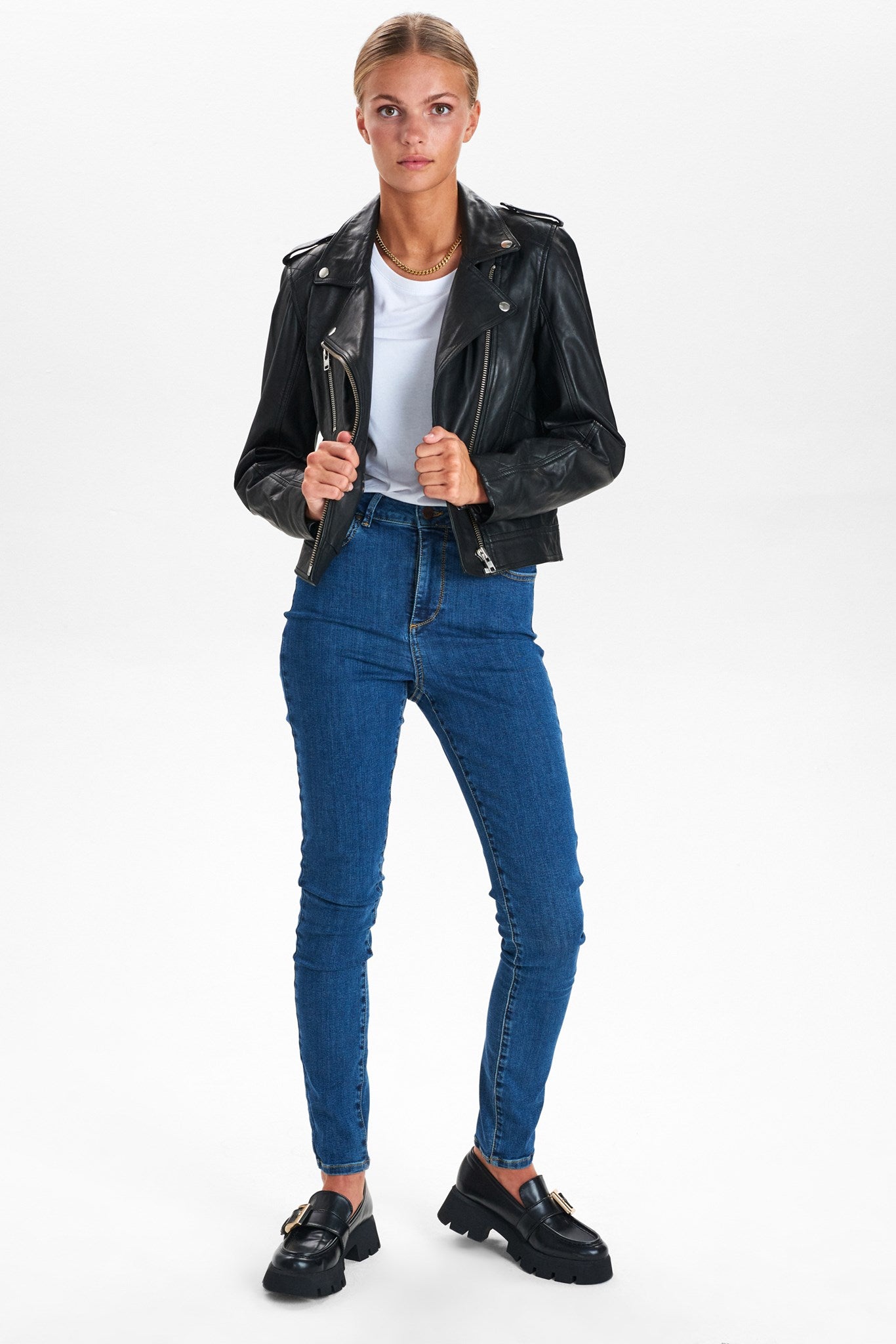 NUZANDRAS LEATHER JACKET-NOOS - Caviar