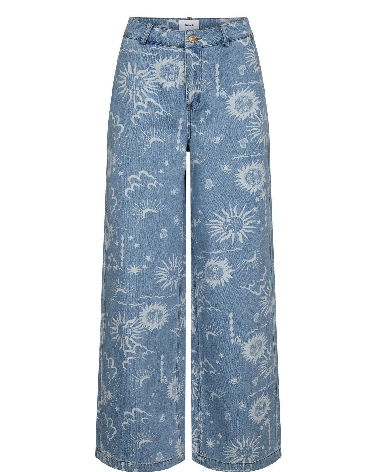 NUGISELLY HR WIDE JEANS - Light Blue Denim