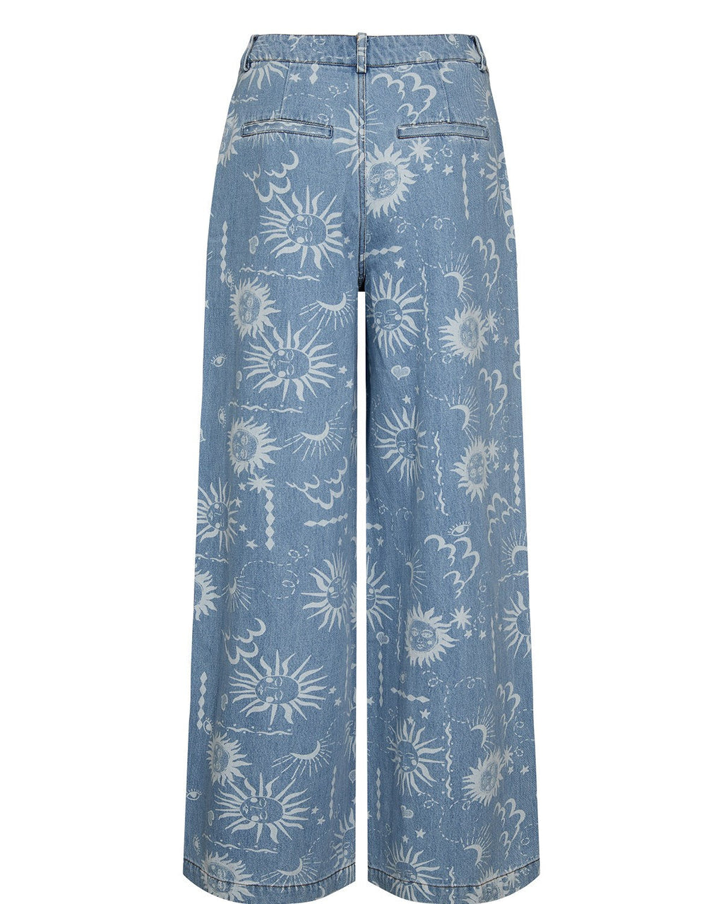 NUGISELLY HR WIDE JEANS - Light Blue Denim