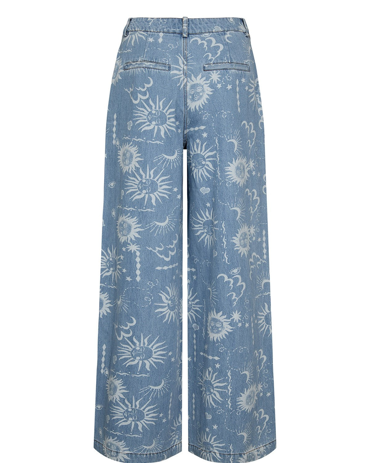 NUGISELLY HR WIDE JEANS - Light Blue Denim