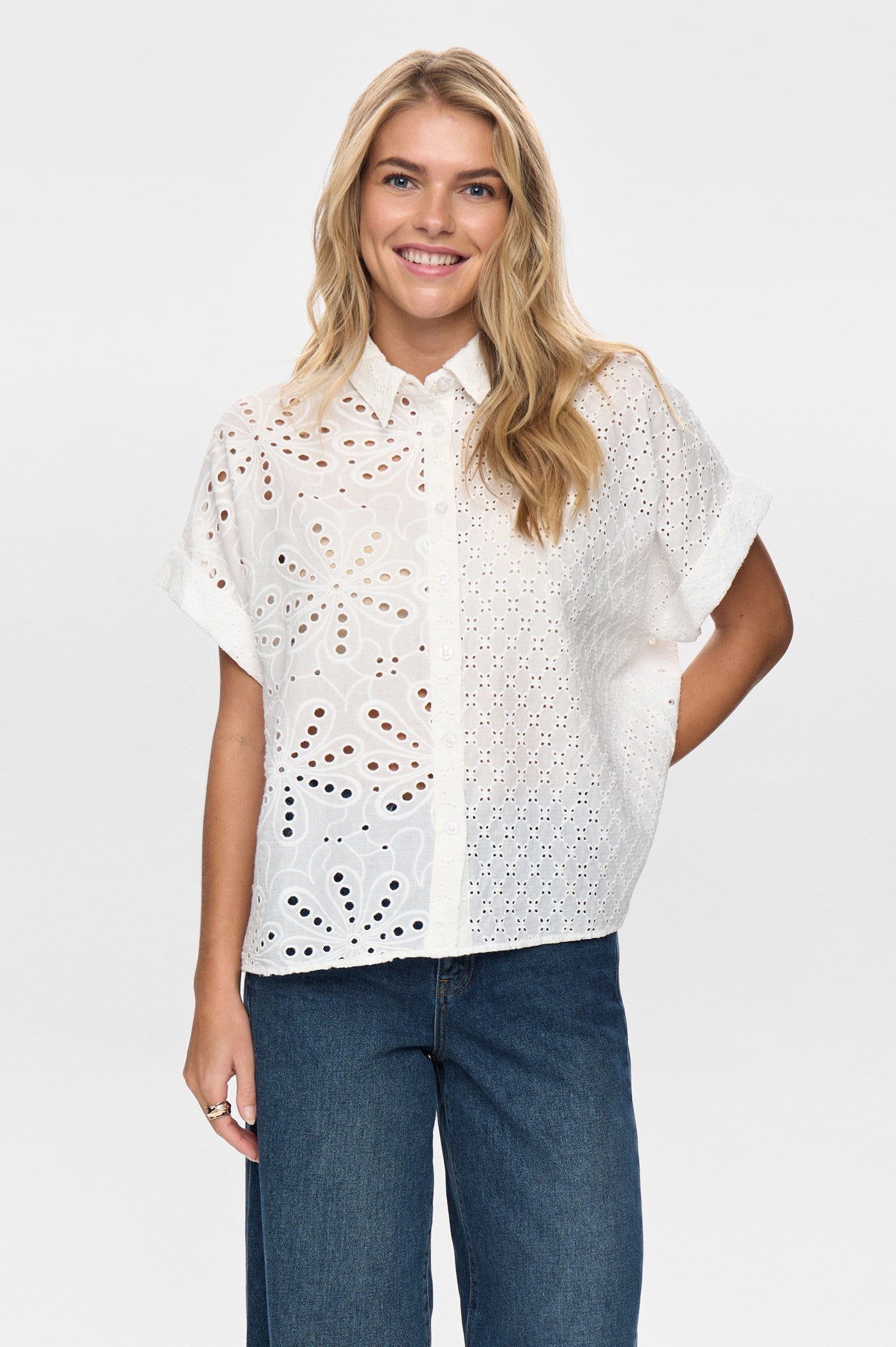 NUPALMA SLEEVELESS SHIRT - Bright White