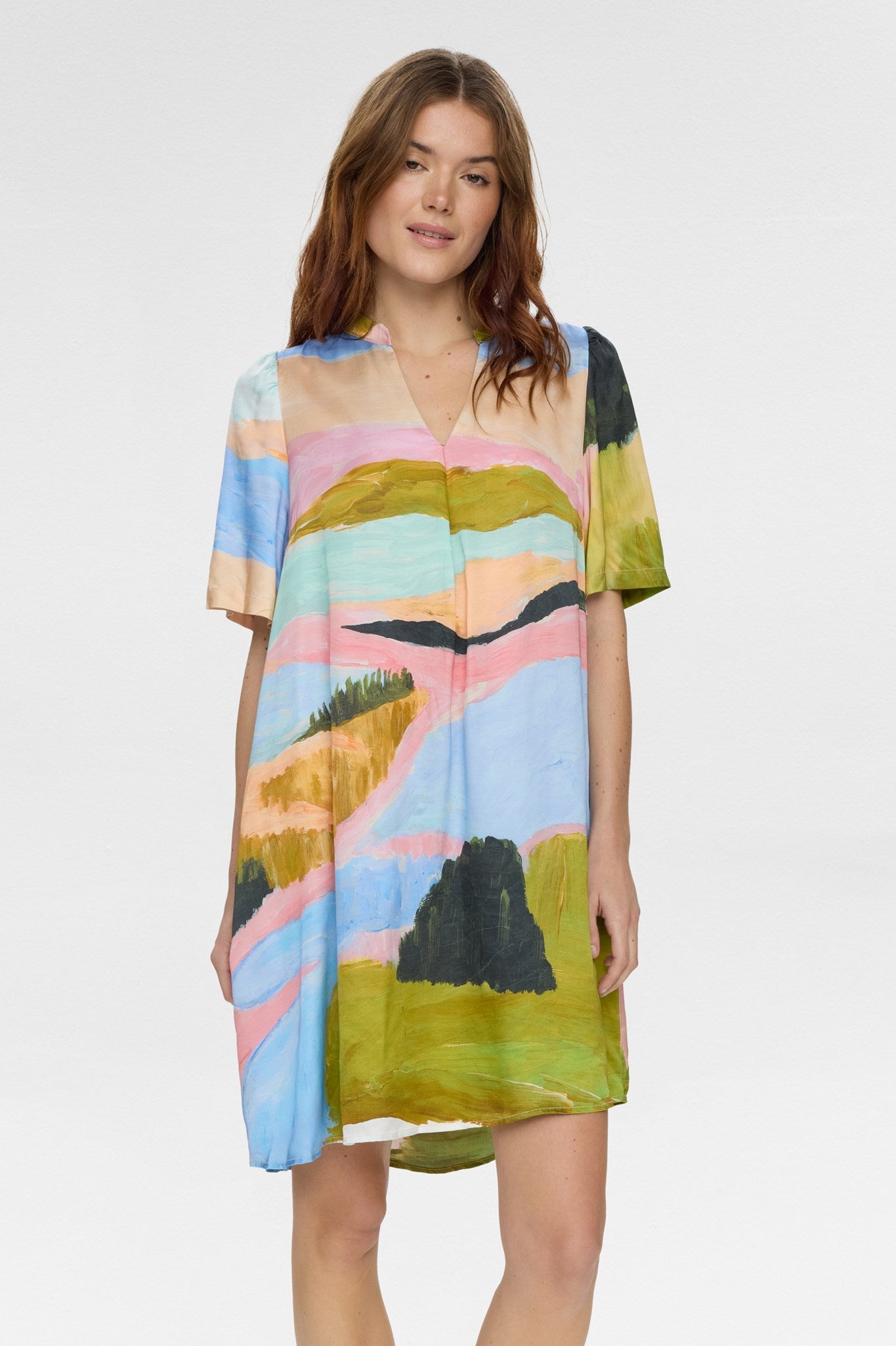 NUMEADOW V-NECK DRESS - Peony