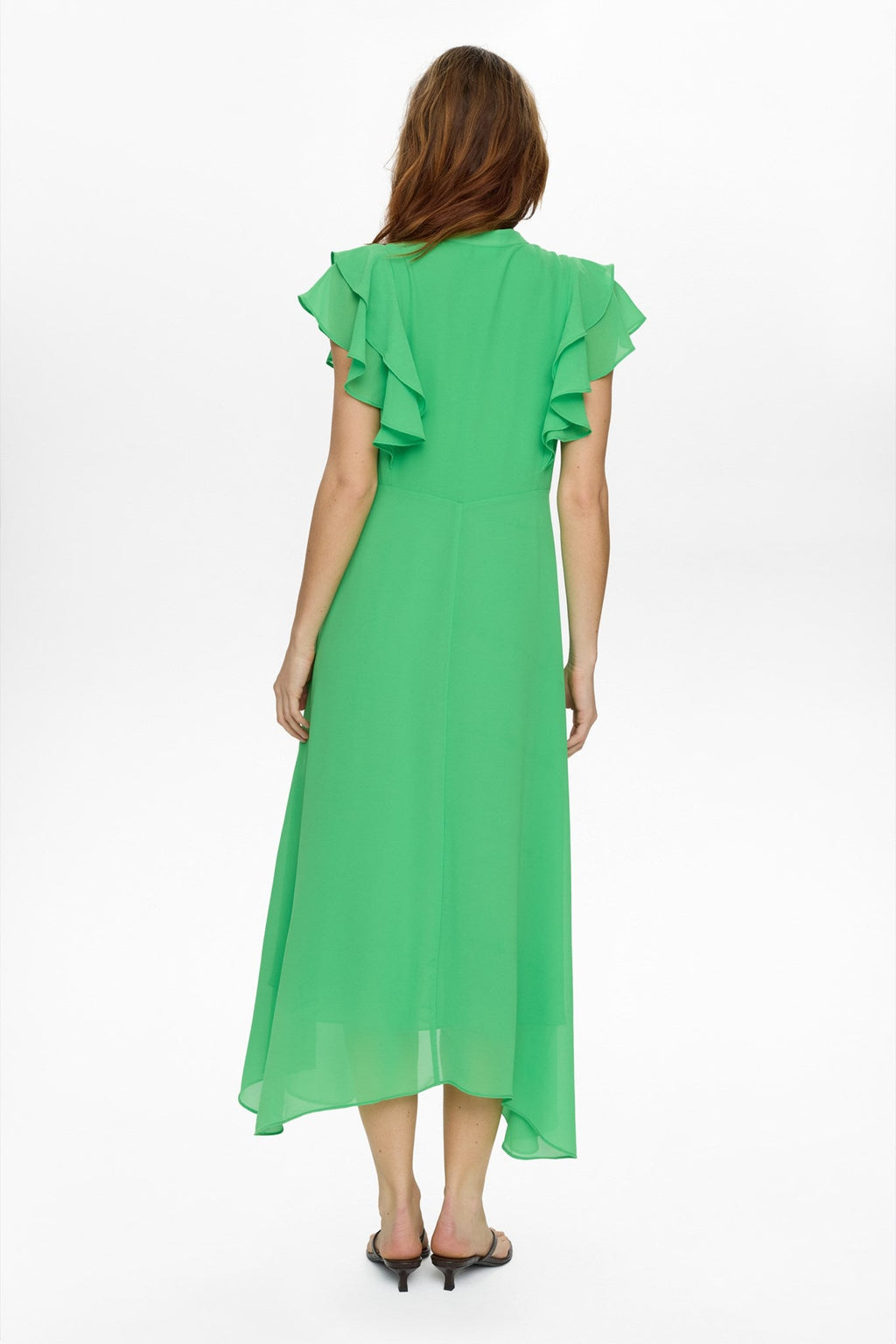 NUPARISA RUFFLE DRESS - Vibrant Green