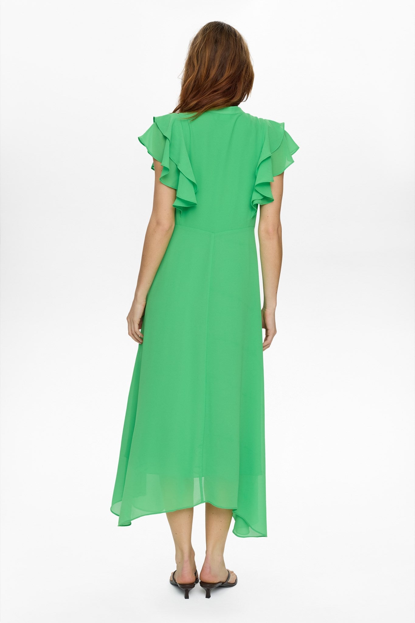 NUPARISA RUFFLE DRESS - Vibrant Green