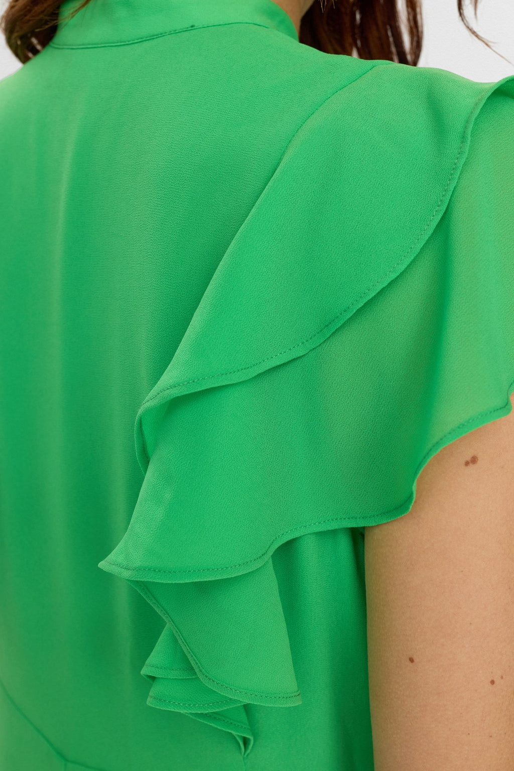 NUPARISA RUFFLE DRESS - Vibrant Green