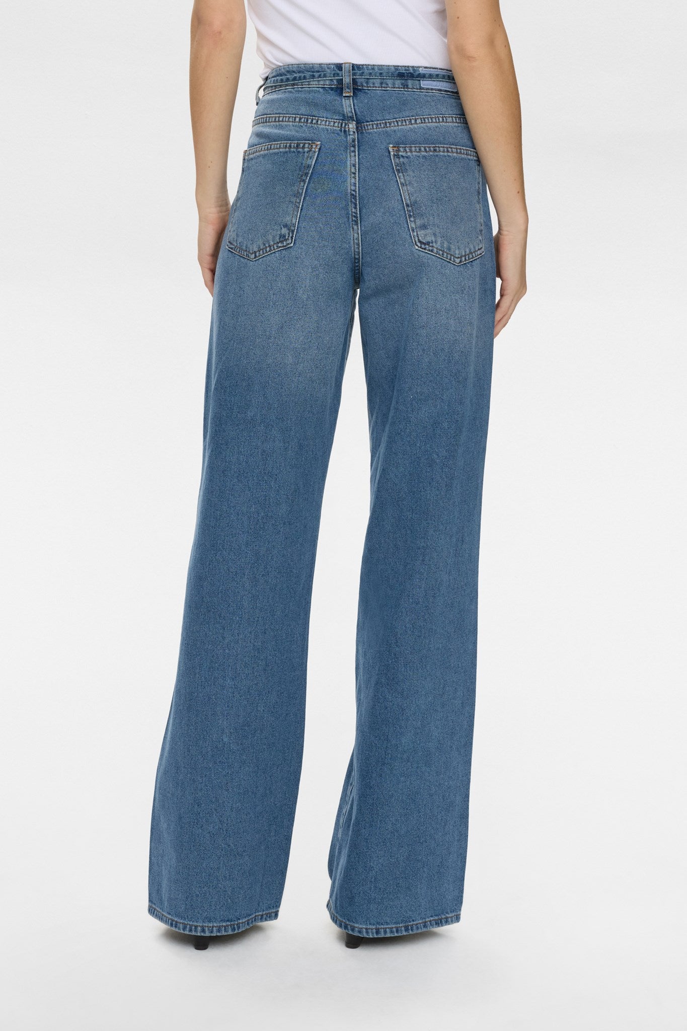 NUBROOKLYN HR WIDE JEANS - P3013 - Medium Blue Denim