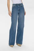 NUBROOKLYN HR WIDE JEANS - P3013 - Medium Blue Denim