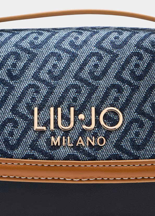 Small jacquard denim crossbody bag