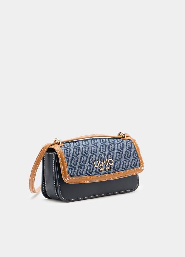 Small jacquard denim crossbody bag