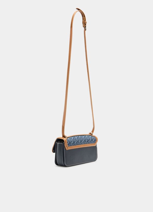 Small jacquard denim crossbody bag