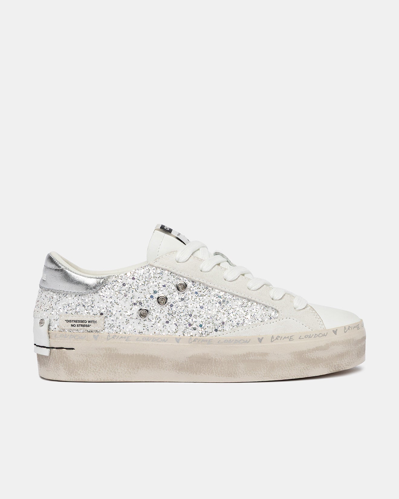CRIME LONDON: DISTRESSED PLATFORM SILVER DUST