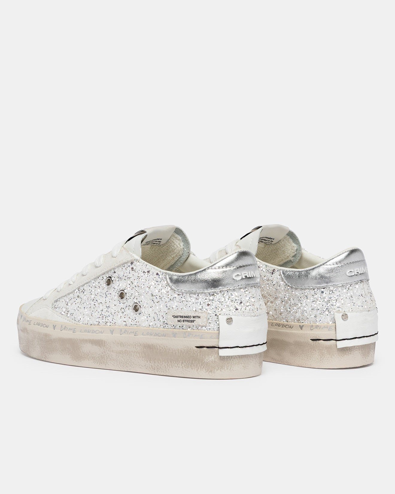 CRIME LONDON: DISTRESSED PLATFORM SILVER DUST