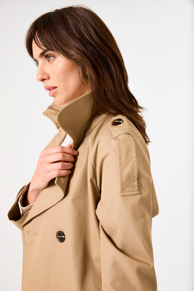 Beige trenchcoat