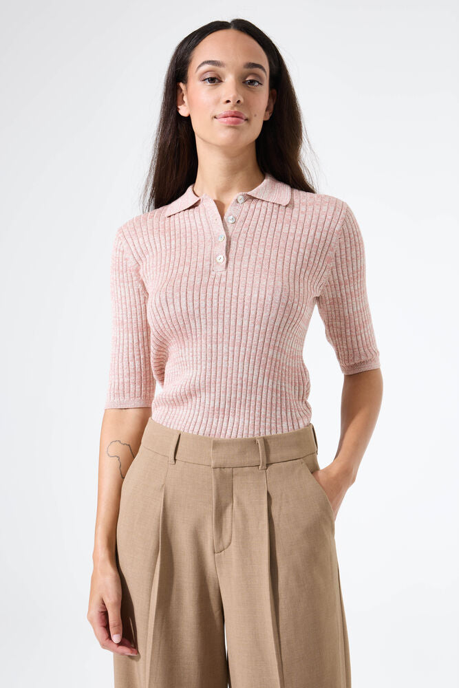 Pink polo sweater